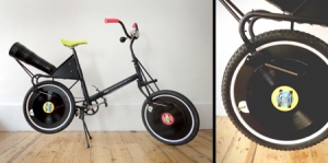 黑胶唱片自行车播放器