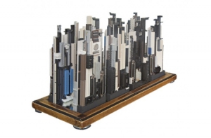 电脑硬件绘制的城市天际线