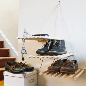 DIY悬吊鞋架
