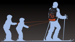 带拉绳的滑雪背包