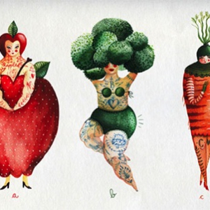 可爱的果蔬字母小姐