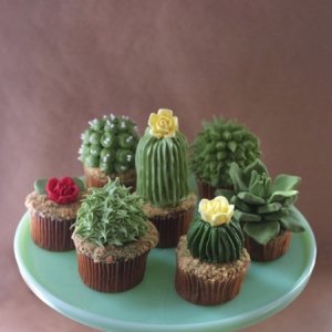 DIY仙人掌杯子蛋糕