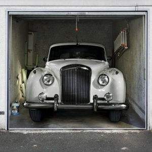 车库门上的3D艺术贴纸