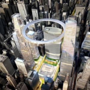 巨大的悬空观景升降台