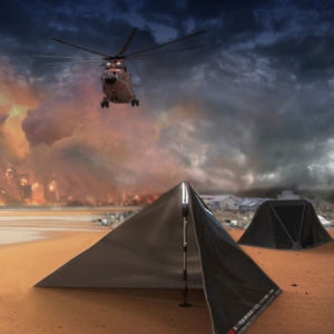 可拼接的V字应急帐篷