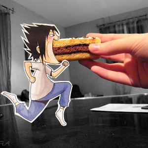 可爱的卡通纸片人摄影