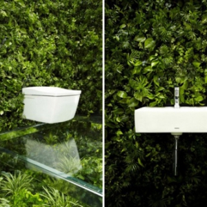 埋没在绿树丛中的洗手间