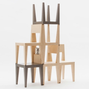 搭扣连接的堆叠桌椅