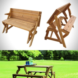 长椅变身多人长桌