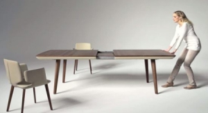 可自动升起填充的拉伸长桌