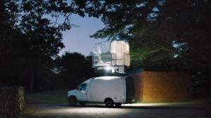 车顶上的移动气泡屋