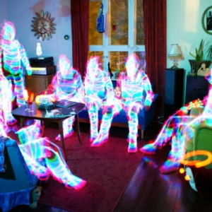 光涂鸦之人像剪影