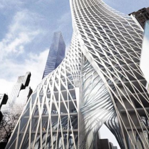 螺旋缠绕的摩天大楼