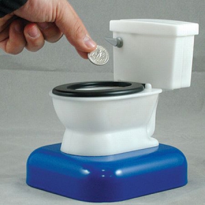 有趣的冲水马桶存钱罐