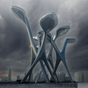 未来的蘑菇高层建筑