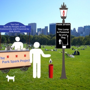 利用狗狗排泄物发光的长明灯