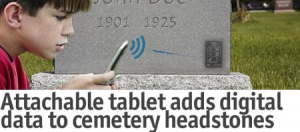 带电子标签的墓碑