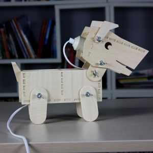 DIY木质小狗台灯