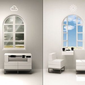 窗户边的两用书桌