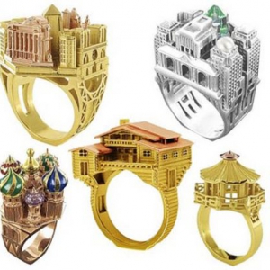 精美的建筑戒指赏
