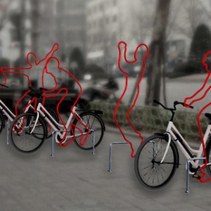 逗趣的自行车停靠架