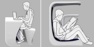 工作休憩两用桌椅套件