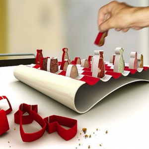 逗趣的食品国际象棋