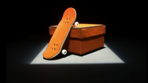 爱马仕创意手指滑板小人广告