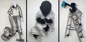 创意金属线雕像