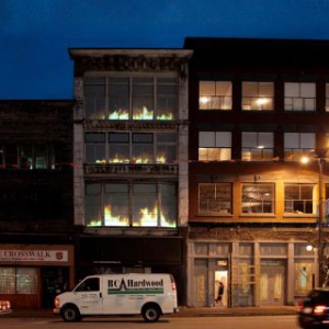 逼真的着火投影